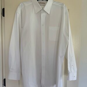 Roundtree & Yorke White Long-Sleeve Dress Shirt 17.5
